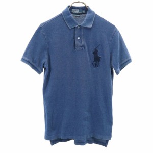 ポロバイラルフローレン ビッグポニー 半袖 ポロシャツ S ブルー系 Polo by Ralph Lauren 鹿の子 メンズ