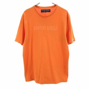 ハンティングワールド 日本製 半袖 Tシャツ XL オレンジ系 HUNTING WORLD メンズ