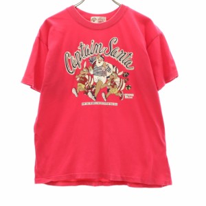 キャプテンサンタ プリント 半袖 Tシャツ ピンク CAPTAIN SANTA メンズ