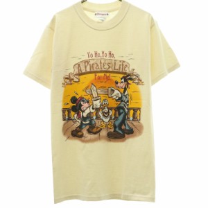ディズニーランド 半袖 プリント Tシャツ S アイボリー系 Disneyland メンズ