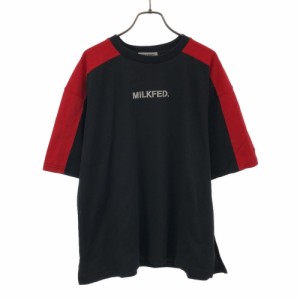 未使用 ミルクフェド 半袖 Tシャツ ONE SIZE ブラック×レッド MILKFED. レディース