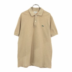 ラコステ 日本製 半袖 ポロシャツ M ブラウン LACOSTE 鹿の子地 メンズ