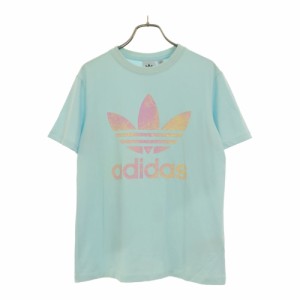 アディダス トレフォイルロゴ 半袖 Tシャツ L ブルー系 adidas レディース