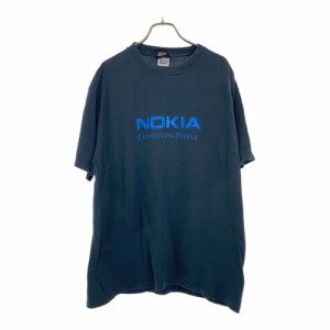 アンビル NOKIA USA製 プリント 半袖 Tシャツ L ブラック anvil メンズ