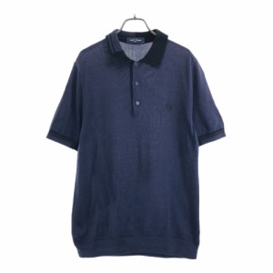 フレッドペリー 半袖 ニット ポロシャツ M ネイビー FRED PERRY メンズ