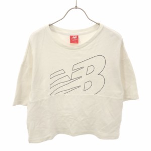 ニューバランス 半袖 Tシャツ S ホワイト NEW BALANCE ショート丈 レディース