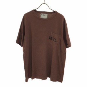 エムエイチエル 日本製 半袖 Tシャツ L ブラウン MHL. ポケT メンズ