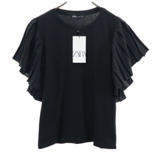 未使用 ザラ 半袖 Tシャツ S ブラック ZARA レディース