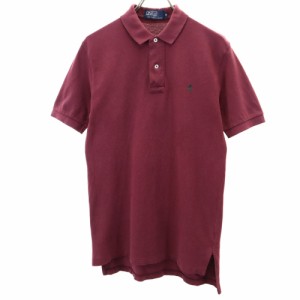 ポロバイラルフローレン 半袖 ポロシャツ M ボルドー Polo by Ralph Lauren 鹿の子 メンズ