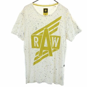 ジースターロウ 総柄 半袖 Tシャツ M 白系 G-STAR RAW メンズ