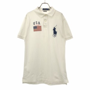 ポロラルフローレン ビッグポニー 半袖 ポロシャツ M ホワイト POLO RALPH LAUREN メンズ