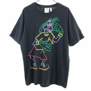 アディダス ディズニー コラボ グーフィー 半袖 Tシャツ XO ブラック adidas Disney ミッキー＆フレンズ ビッグサイズ メンズ