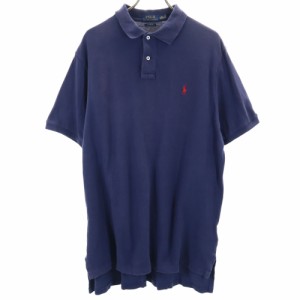 ポロラルフローレン 半袖 ポロシャツ XL ネイビー POLO RALPH LAUREN 鹿の子地 メンズ