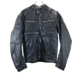 ギルドプライム シングルライダースジャケット ラムレザー グリーン 優し M