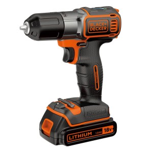 【中古】 18V1.5Ahリチウムイオンバッテリー×2 ブラックアンドデッカー(BLACK+DECKER) 自動 ドリルドライバー DIY 電動工具 穴あけ 締付