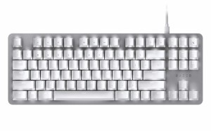 【中古】 英語US配列_ホワイト Razer キーボード BlackWidow Lite Mercury White メカニカル キーボード 静音オレンジ軸 テンキーレス 英