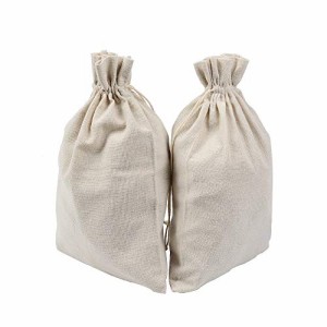 [MsO] 巾着袋 エコバッグ 小物入れ 収納袋 洗濯可能 持ち運び 和風 麻布 2個セット 34cmx30cm