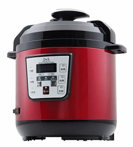 【中古】 レッド_2.5L D＆S ディーアンドエス 食材を入れてタイマーを押すだけ簡単調理電気圧力鍋 2.5L レッド ほったらかし電気圧力鍋 