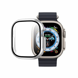 49mm_シルバー 光沢 ELYBYYLE for Apple Watch ケース 49mm ケース Apple Watch Ultra 49mm 用 ケース 一体型 apple watch 用 カバー ア