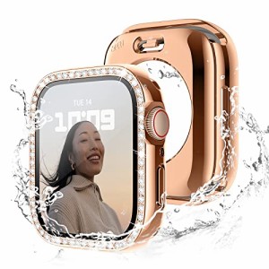 Series 8/7 45mm_ローズゴールド 「360度防水設計」Recoppa コンパチブル Apple Watch ケース 45mm キラキラ アップルウォッチカバー 防