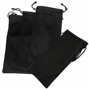 ブラック ４枚 [BTtime] 巾着袋 ４枚セット マイクロファイバー ポーチ袋 巾着ギフトバッグ メガネケース ジュエリー袋 ギフト ラッピン