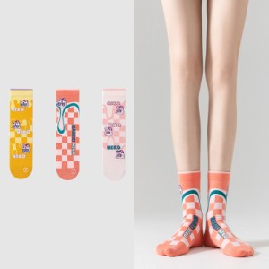 [3足セット] 韓国ファッション クルーソックス 靴下 夏新作 かわいい おしゃれ スニーカー合わせ レディースソックス スポーツレディース