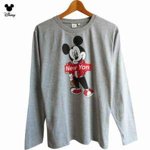 セール 送料無料 長袖Tシャツ ロンＴ ディズニー ミッキー メンズ カットソー disney mickey スケボー アメコミ ニューヨーク NEWYORK ペ