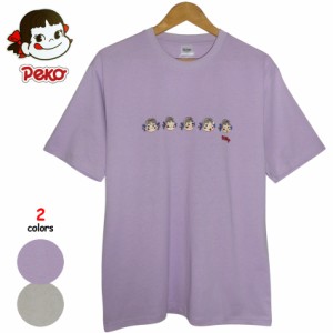 送料無料 ペコちゃん Ｔシャツ メンズ 不二家 ミルキー お茶目 5つ子 milky スマイル ウィンク フェイス レディース ビッグＴシャツ ペア