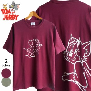 送料無料 トムとジェリー ジェリー トム メンズ Tシャツ 半袖 シンプル Tom&Jerry アメコミ レディース ビッグＴシャツ ペアルック レト