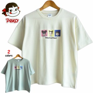 送料無料 ペコちゃん Ｔシャツ レディース 大きいサイズ LL 3L おしゃれ ツインテール 3つ子 ポートレート pop ビッグＴシャツ ワイド 不