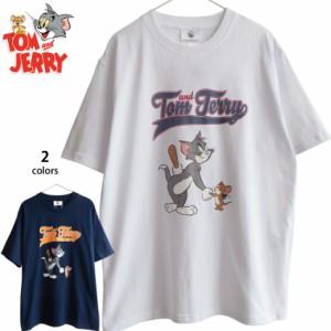 送料無料 トムとジェリー メンズ Tシャツ 半袖 野球チーム風 wbc mlb アメリカンコミック かわいい Tom&Jerry アメコミ レディース ビッ