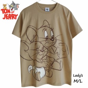 送料無料 トムとジェリー Tシャツ ジェリー タフィー ニブルス チーズ ベージュ Tom&Jerry ねずみ くすみカラー 半袖 レディース メンズ 