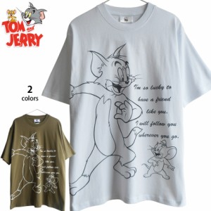 送料無料 トムとジェリー ジェリー トム メンズ Tシャツ 半袖 シンプル Tom&Jerry ビッグフェイス アメコミ レディース ビッグＴシャツ 