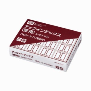 コクヨ タックインデックス　小　赤　（紙用・徳用ラベル）１６片×１１０シート タ-20-10R