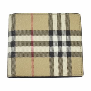 バーバリー 財布 メンズ BURBERRY 二つ折り札入れ チェック PVC×レザー 80841741