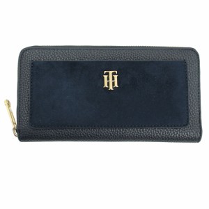 トミーヒルフィガー 財布 レディース TOMMY HILFIGER ラウンドファスナー長財布 THロゴ ネイビー AW0AW11120 DW5