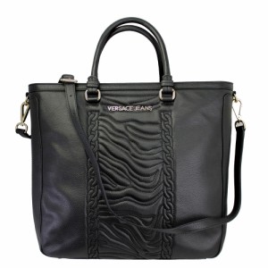 VERSACE JEANS ヴェルサーチジーンズ ハンドバッグ ショルダーストラップ付き ブラック レザー E1VLBB22-6899