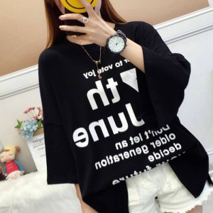 Tシャツ レディース シャツ ロング 半袖 カットソー かわいい コーデ 人気 ブランド おしゃれ 無地 ジム ブラック ティーシャツ スポーツ