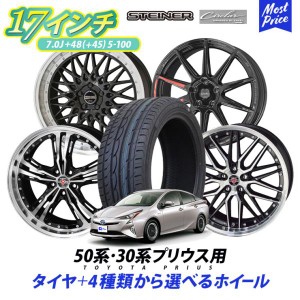 50系 30系 プリウス タイヤホイールセット AME シュタイナー サーキュラー 17インチ 7.0J +48 +45 5-100 215/45R17 4本セット |  タイヤ