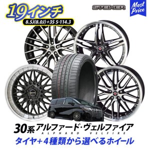 30系 アルファード ヴェルファイア タイヤホイールセット AME シュタイナー 19インチ 8.0J 8.5J +35 5H 114.3 245/45R19 4本 | 30系 ALPH