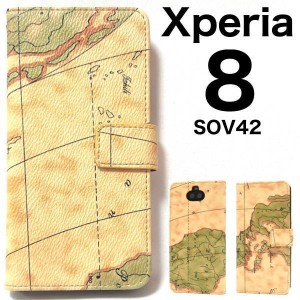 Xperia 8 ケース エクスペリア 8 ケース SOV42 ケース Xperia 8 SOV42 ケース スマホ ケース マップ手帳型ケース