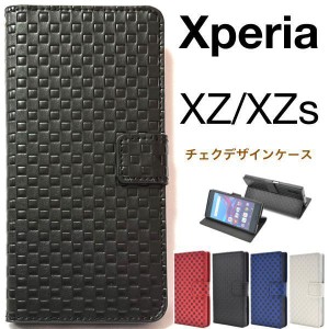 Xperia XZs ケース/エクスペリア XZs ケース/SO-03J ケース/SOV35 ケース/602SO ケース/スマホ ケース/市松模様手帳型ケース