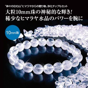 ヒマラヤ水晶ブレス＆浄化チップ 大粒10mm ブレスレット 水晶 クリスタルクォーツ パワーストーン メンズ レディース ギフト プレゼント 