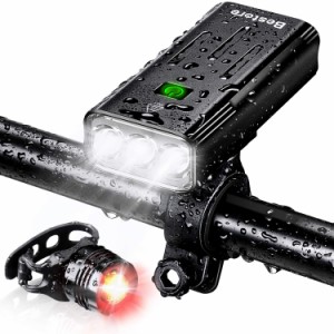 Bestore 自転車 ライト 大容量 USB 充電式 自転車ヘッドライト 防水 LED モバイル バッテリー 機能付き サイクリング 懐中電灯 釣り