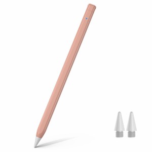タッチペン iPad ペン RICQD スタイラスペン ペンシル 極細 高感度 細い 磁気吸着 軽量 2018年以降iPad対応 サーモンピンク