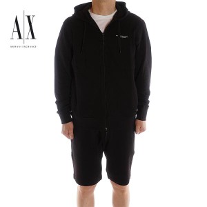 アルマーニ エクスチェンジ ARMANI EXCHANGE ジップパーカー セットアップ スウェット ハーフパンツ メンズ ブラック 8NZM95 8NZS75 ZJKR