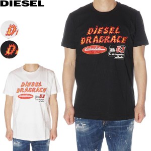 ディーゼル DIESEL Tシャツ 半袖 メンズ ホワイト ブラック A03842 0HAYU