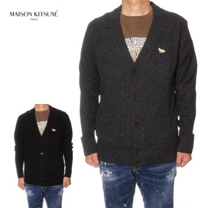 メゾン キツネ MAISON KITSUNE カーディガン メンズ ダークグレー ブラック HM00501KT1006