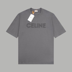 CELINE 2024年春夏 3Dエンボスラウンドネック半袖Tシャツ
