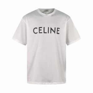 CELINE シンプルクラシックロゴプリント半袖Tシャツ